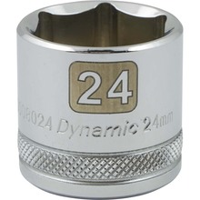 Gray Tools D008024 - 3/8" Drive 6 Point Metric, 24mm Standard Length, Chrome Finish Socket