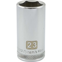 Gray Tools D008223 - 3/8" Drive 6 Point Metric, 23mm Deep Length, Chrome Finish Socket