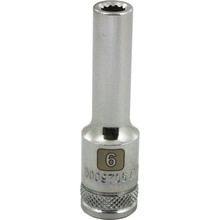 Gray Tools D009706 - 3/8" Drive 12 Point Metric, 6mm Deep Length, Chrome Finish Socket