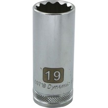 Gray Tools D009719 - 3/8" Drive 12 Point Metric, 19mm Deep Length, Chrome Finish Socket