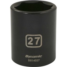 Gray Tools D014027 - 1/2" Drive 6 Point Metric, 27mm Standard Length, Impact Socket