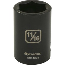 Gray Tools D014322 - 1/2" Drive 6 Point SAE, 11/16" Standard Length, Impact Socket