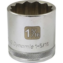 Gray Tools D015442 - 1/2" Drive 12 Point SAE, 1-5/16" Standard Length, Chrome Finish Socket