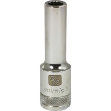 Gray Tools D015612 - 1/2" Drive 12 Point SAE, 3/8" Deep Length, Chrome Finish Socket