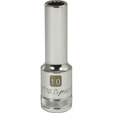 Gray Tools D015710 - 1/2" Drive 12 Point Metric, 10mm Deep Length, Chrome Finish Socket