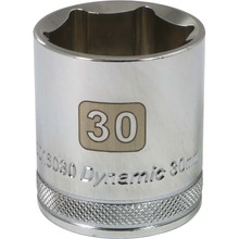 Gray Tools D016030 - 1/2" Drive 6 Point Metric, 30mm Standard Length, Chrome Finish Socket