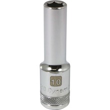 Gray Tools D016210 - 1/2" Drive 6 Point Metric, 10mm Deep Length, Chrome Finish Socket