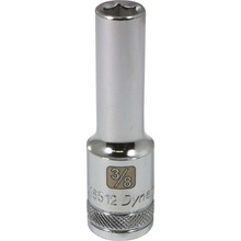 Gray Tools D016512 - 1/2" Drive 6 Point SAE, 3/8" Deep Length, Chrome Finish Socket