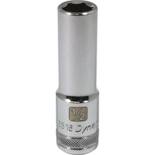 Gray Tools D016516 - 1/2" Drive 6 Point SAE, 1/2" Deep Length, Chrome Finish Socket