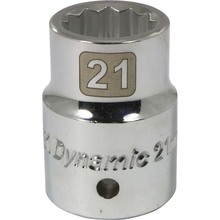 Gray Tools D022121 - 3/4" Drive 12 Point Metric, 21mm Standard Length, Chrome Finish Socket