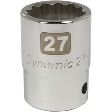 Gray Tools D022127 - 3/4" Drive 12 Point Metric, 27mm Standard Length, Chrome Finish Socket