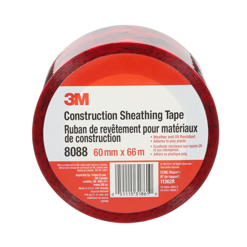 3M™ Construction Sheathing Tape, 8088, 60 mm x 66 m, individually wrapped