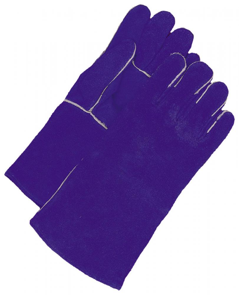 Glove Welding Split Leather Cowhide Blue, One Size