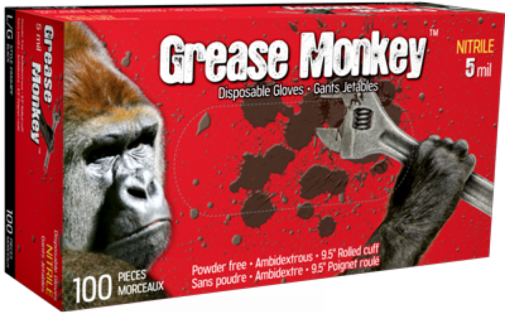 Disposable Glove &#39;Grease Monkey&#39; 5Mil Nitrile Powder Free Sz: XL