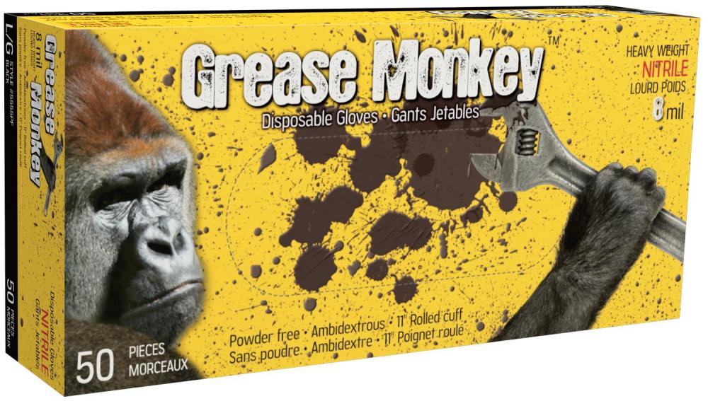 Disposable Glove &#39;Grease Monkey&#39; 8Mil Nitrile Powder Free Sz: XL