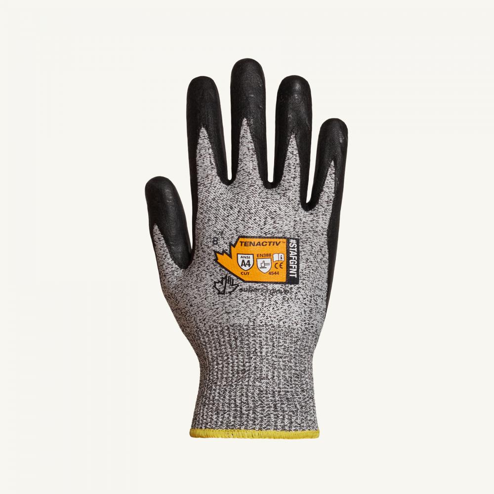 Glove Blended Fiber w/ Reinforced Thumb, CLA4 Foam Nitrile Palm Sz: 8 (M)