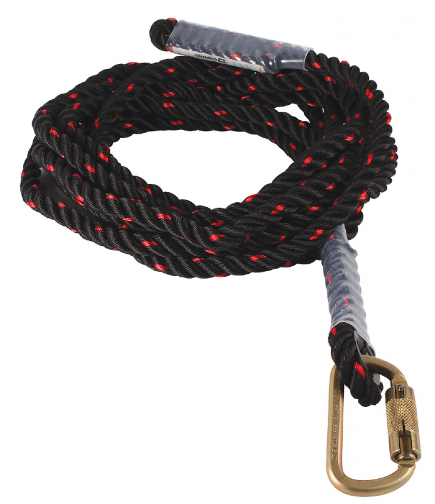 Lifeline Rope Vertical 25&#39; X 5/8&#34;(16MM)  3-Strand Co-Polymer W/ Carabiner