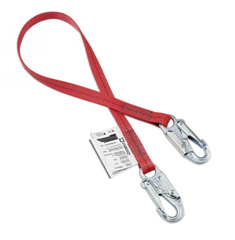 PIP DYNAMIC, POSITIONING LANYARDS, SINGLE FIXED, RED, 6 FT, CERTIFIED CSA Z259.11-17, CLASS B