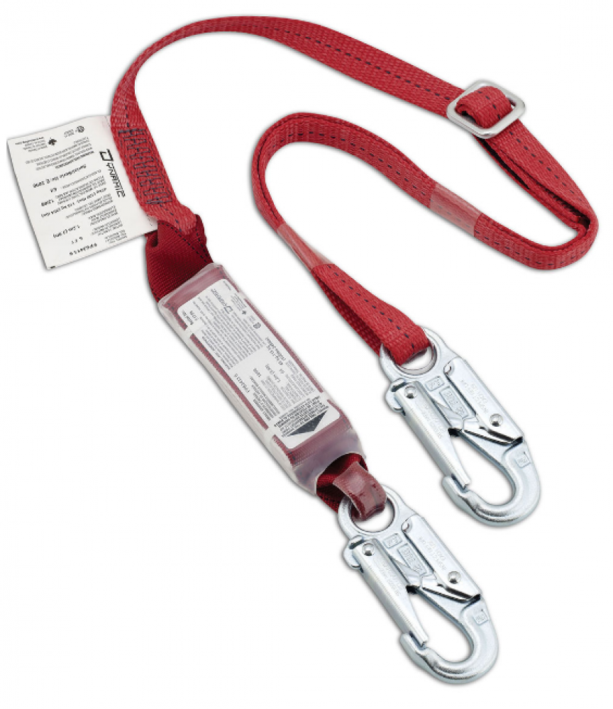 Lanyard Single Leg Adjustable 4&#39; - 6&#39; Shock Absorbing w/ Steel Snap Hooks