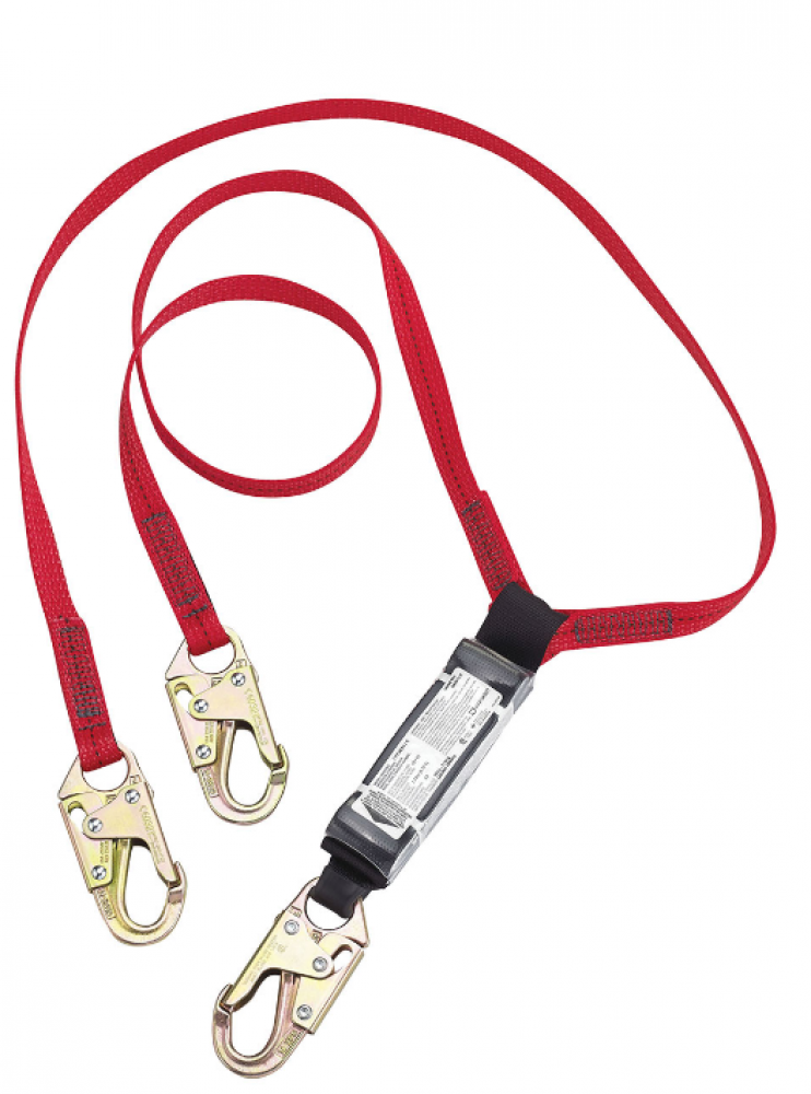 Lanyard Double Leg Adjustable 4&#39; - 6&#39; Shock Absorbing w/ Steel Snap Hooks