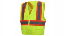 Pyramex Safety RCZ2410X2 - Safety Vest - Hi-Vis Lime Vest with Contrasting Reflective Tape - Size 2X Large