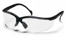 Pyramex Safety SB1810ST - Safety Glasses - Venture II - Black Frame/Clear Anti-Fog Lens