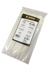 Techspan E7509C - Cable Tie Natural 8" 100/Pk (50Lbs)