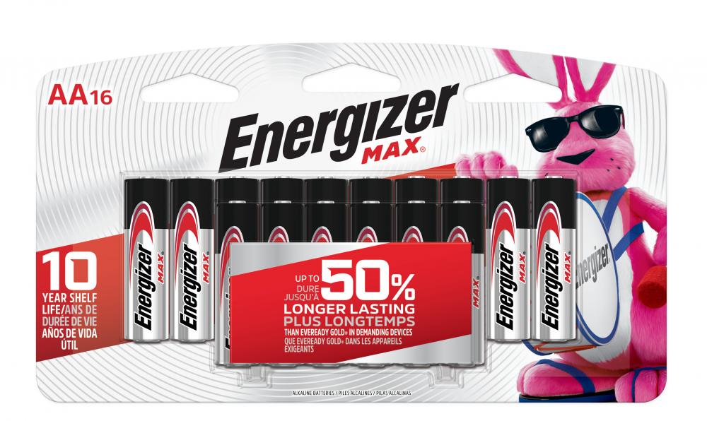 Energizer MAX AA Batteries (16 Pack), Double A Alkaline Batteries