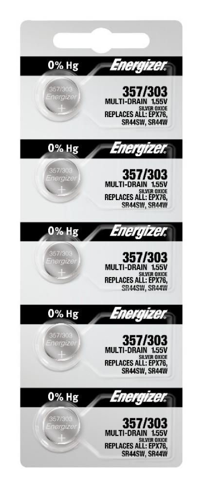 Energizer 357/303 Batteries (1 Pack), 1.5V Silver Oxide Button Cell Batteries