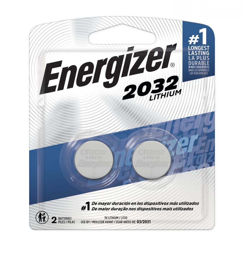 Energizer 2032 Batteries (2 Pack), 3V Lithium Coin Batteries