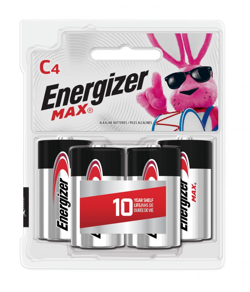 Energizer MAX C Batteries (4 Pack), C Cell Alkaline Batteries