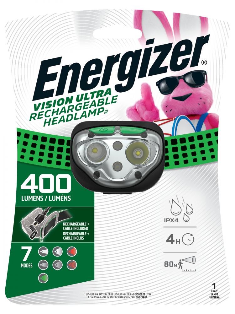 Energizer Vision Ultra HD Rechargeable Headlamp (Includes USB Charging Cable)