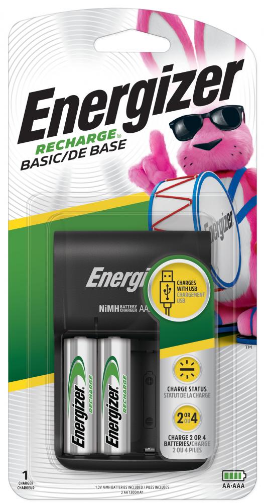 Energizer Recharge Basic Battery Charger, Rechargeable AAA and Rechargeable AA Batteries Charger