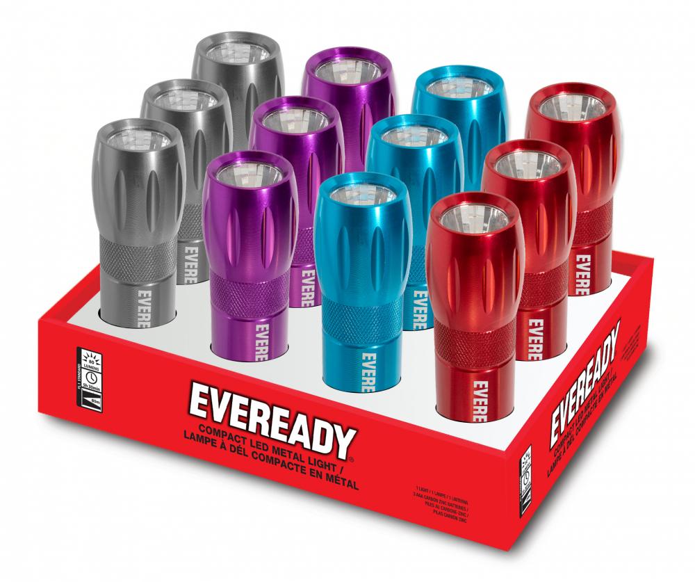 Eveready Handheld Compact Metal LED Flashlight, 80 Lumen