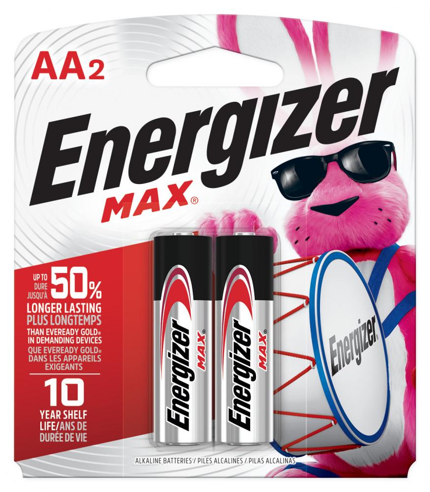 Energizer MAX AA Batteries (2 Pack), Double A Alkaline Batteries