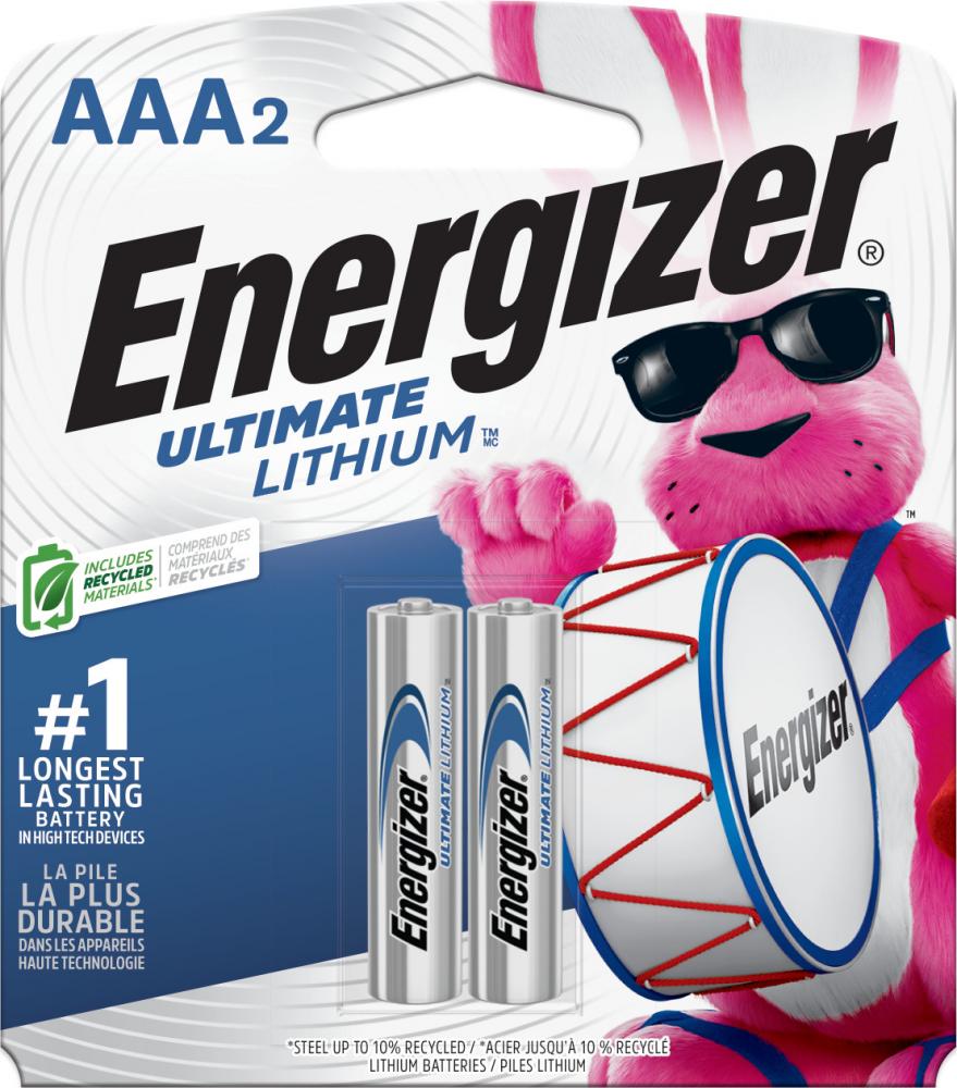 Energizer Ultimate Lithium AAA Batteries (2 Pack), Lithium Triple A Batteries