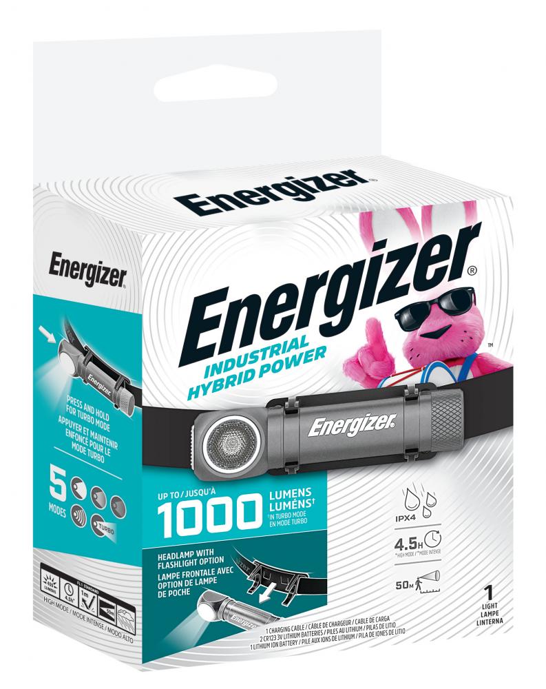 Energizer High Lumen Hybrid LED Headlamp, 1000 Lumens Rechargeable Light