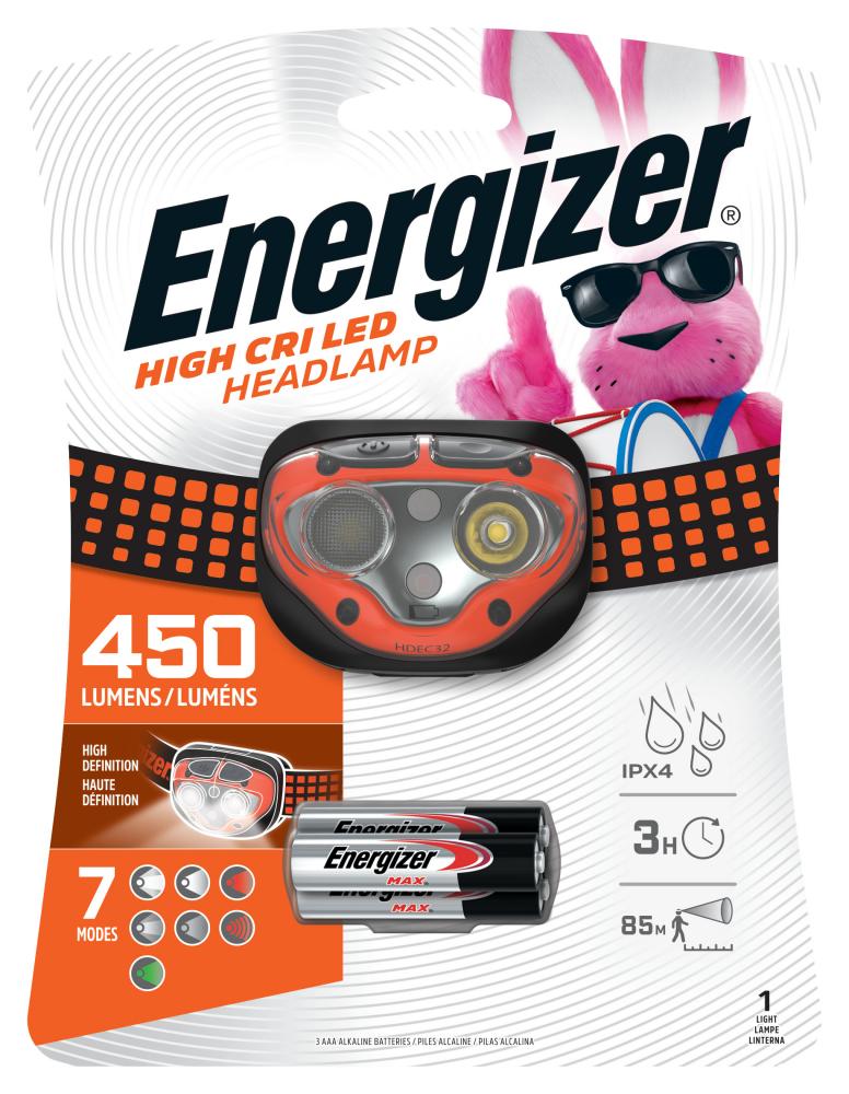 Energizer Vision Ultra High CRI Headlamp, 450 Lumen, IPX4 Water Resistant