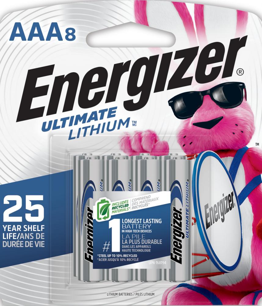 Energizer Ultimate Lithium AAA Batteries (8 Pack), Lithium Triple A Batteries