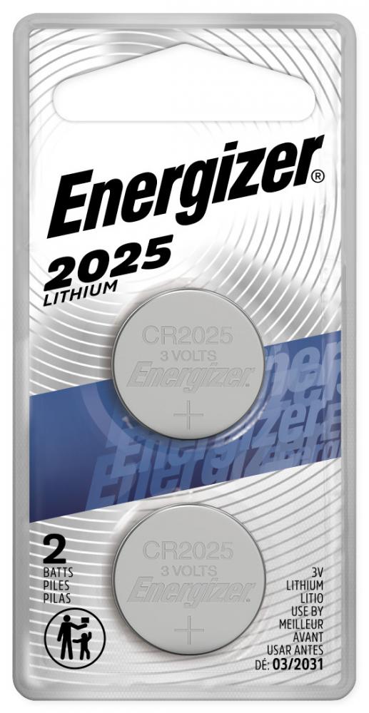 Energizer 2025 Batteries (2 Pack), 3V Lithium Coin Batteries