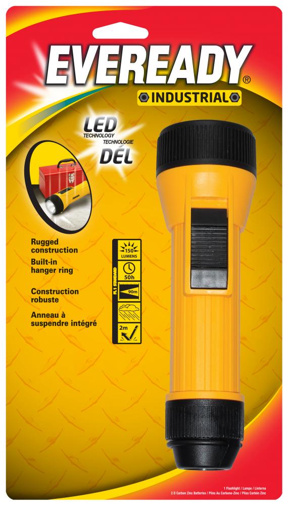 Eveready Industrial Handheld LED Flashlight, 150 Lumen, IPX4 Water Resistant