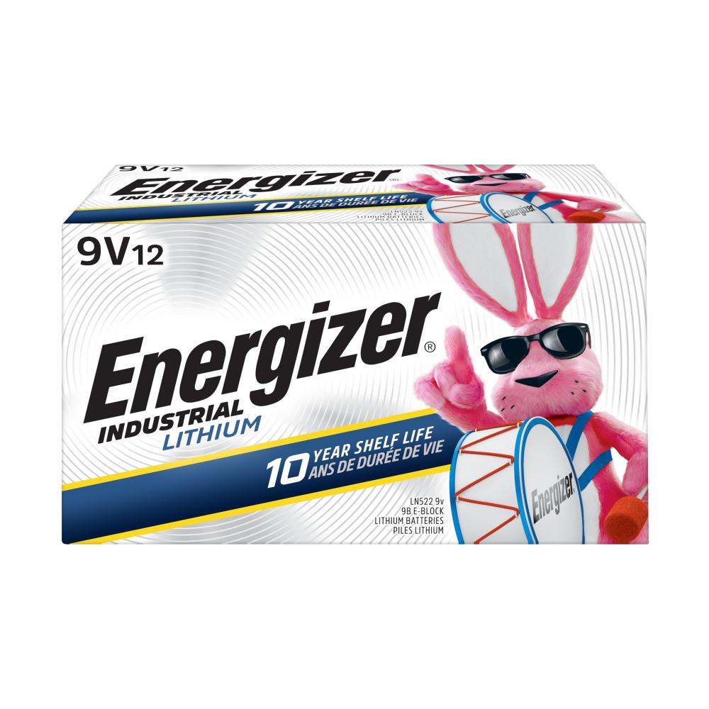 Energizer Industrial Lithium 9V Batteries, 9 Volt Energizer Industrial Lithium Batteries