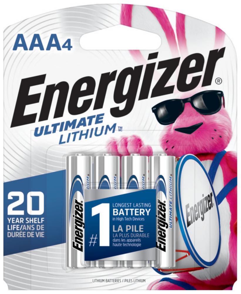 Energizer Ultimate Lithium AAA Batteries (4 Pack), Lithium Triple A Batteries