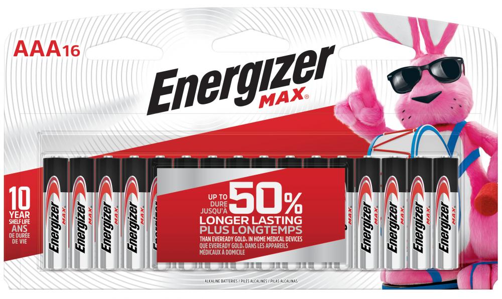 Energizer MAX AAA Batteries (16 Pack), Triple A Alkaline Batteries