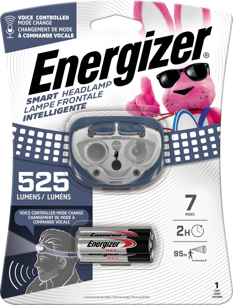 Energizer SMART Voice Activated LED Headlamp Flashlight, 550 Lumen, IPX4 Water Resistant