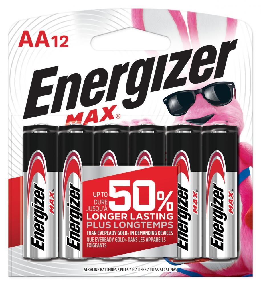 Energizer MAX AA Batteries (12 Pack), Double A Alkaline Batteries