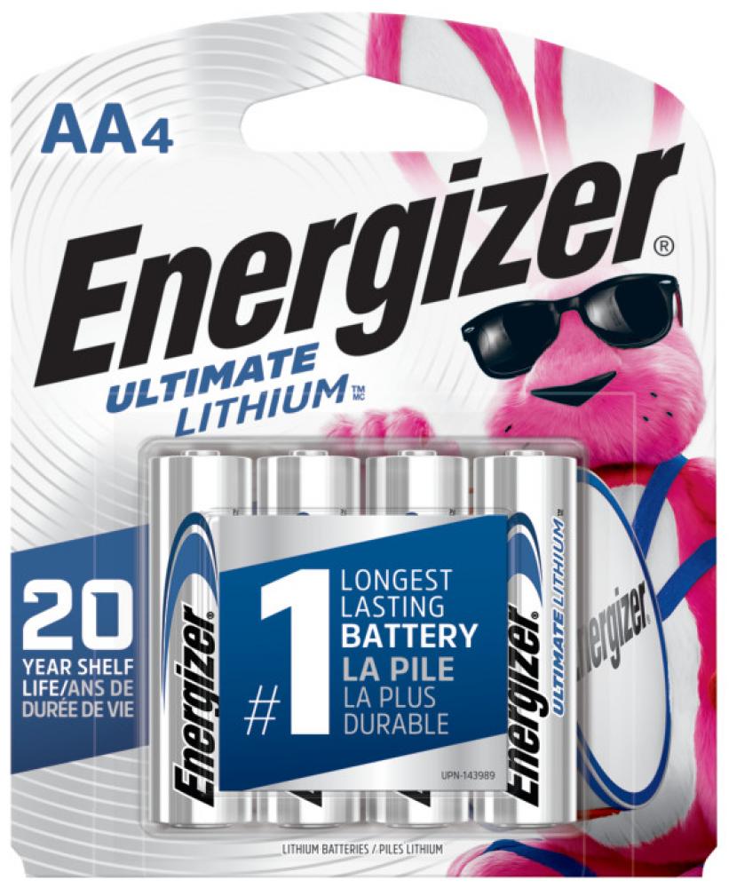 Energizer Ultimate Lithium AA Batteries (4 Pack), 1.5V Lithium Double A Batteries