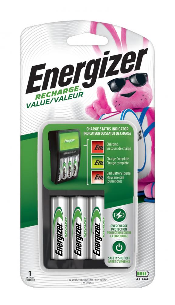 Energizer Recharge Value Charger for NiMH Rechargeable AA and AAA Batteries