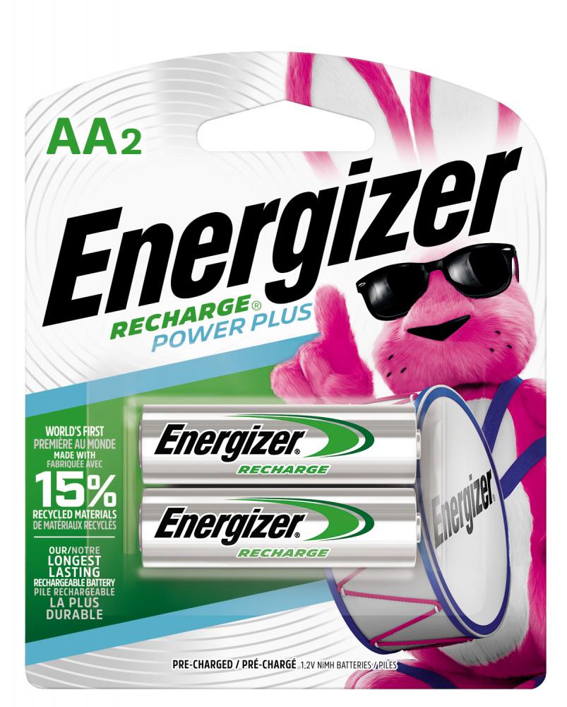 Energizer Power Plus Rechargeable AA Batteries (2 Pack), Double A Batteries