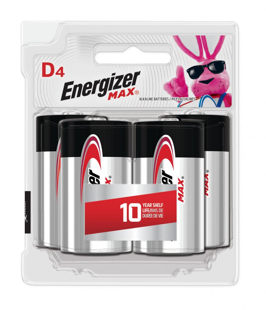 Energizer MAX D Batteries (4 Pack), D Cell Alkaline Batteries